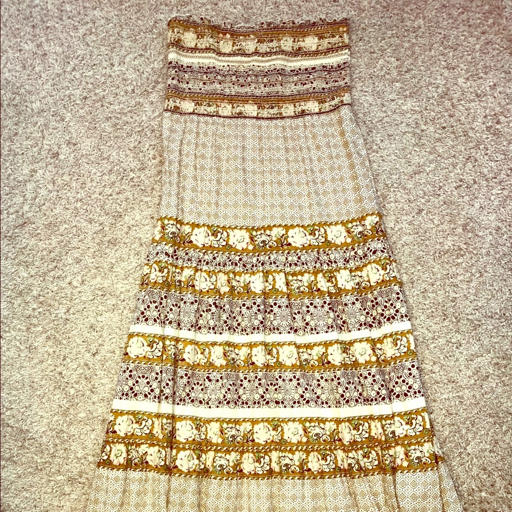 Tube top boho maxi dress